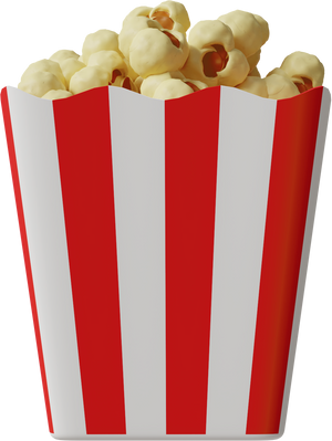 Popcorn 3d render.