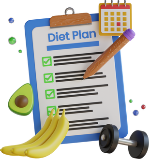 Diet Plan 3D Illustration