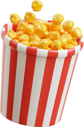3D Popcorn Watching Movie FIlm Snack Food