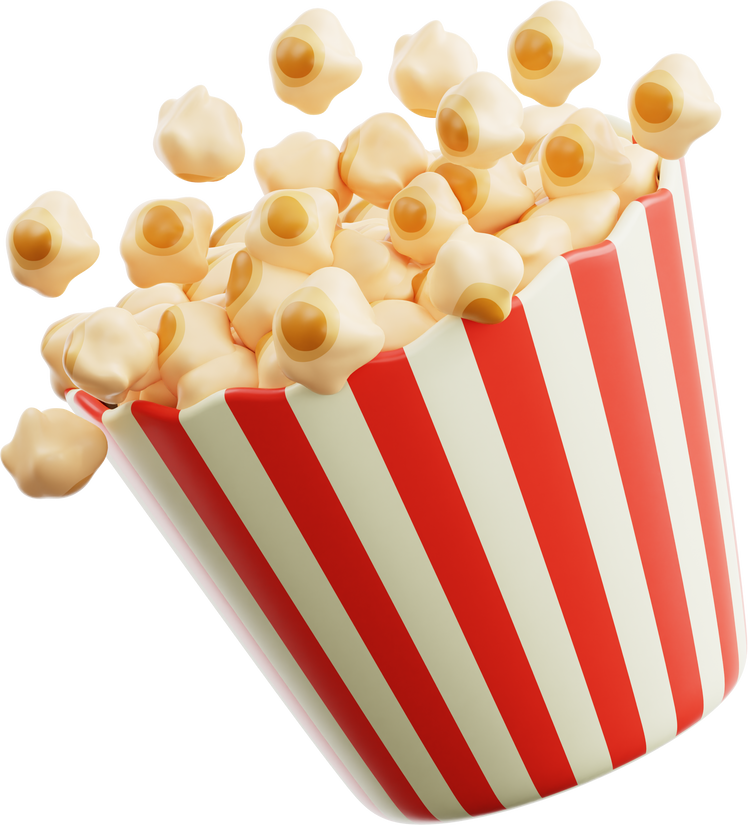 3D Popcorn Illustration